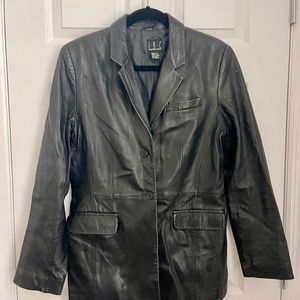 INC Black Leather Jacket